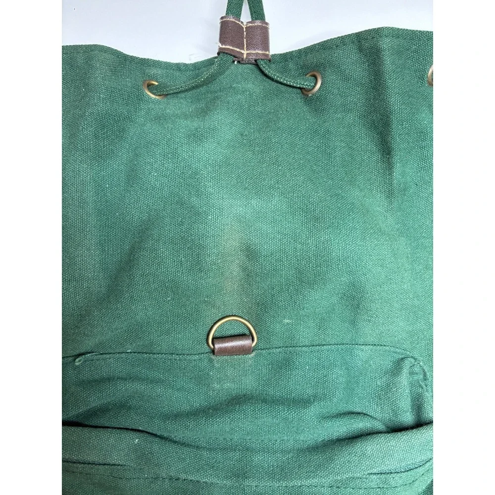 Vintage Mickey Disney Green Canvas Corduroy Backpack Embroidered 90s Y2K READ